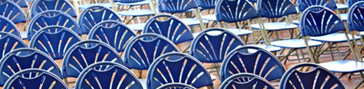 Blue folding linking chair